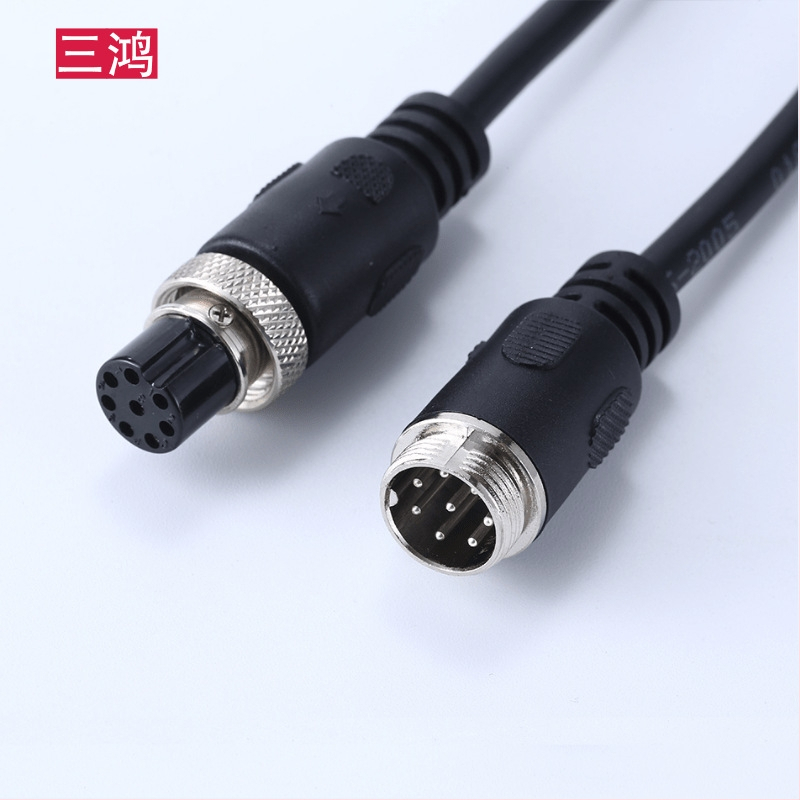 Audio kábel, 8-jadrový mikrofónový kábel s 8-pin leteckým konektorom pre konferenčné systémy, samec–samica / samec–samček, niklované, jadro z cínovanej meďe, meď bez oxidu, ROHS