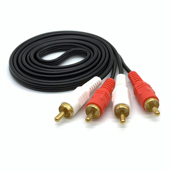 Cablu audio RCA 2 la 2, roșu și alb, capete cu floare de lotus dublă, pentru televizor, PC și difuzoare