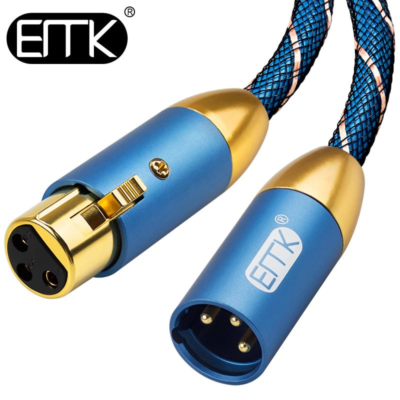 EMK XLR audio kábel, samec–samica, pozlátené prevedenie, jadro: cínovaný meďový vodič, vodič: meď bez kyslíka, vhodné pre mikrofón, mixážny pult a pódiové zariadenia, model Cannon Blue-KNL