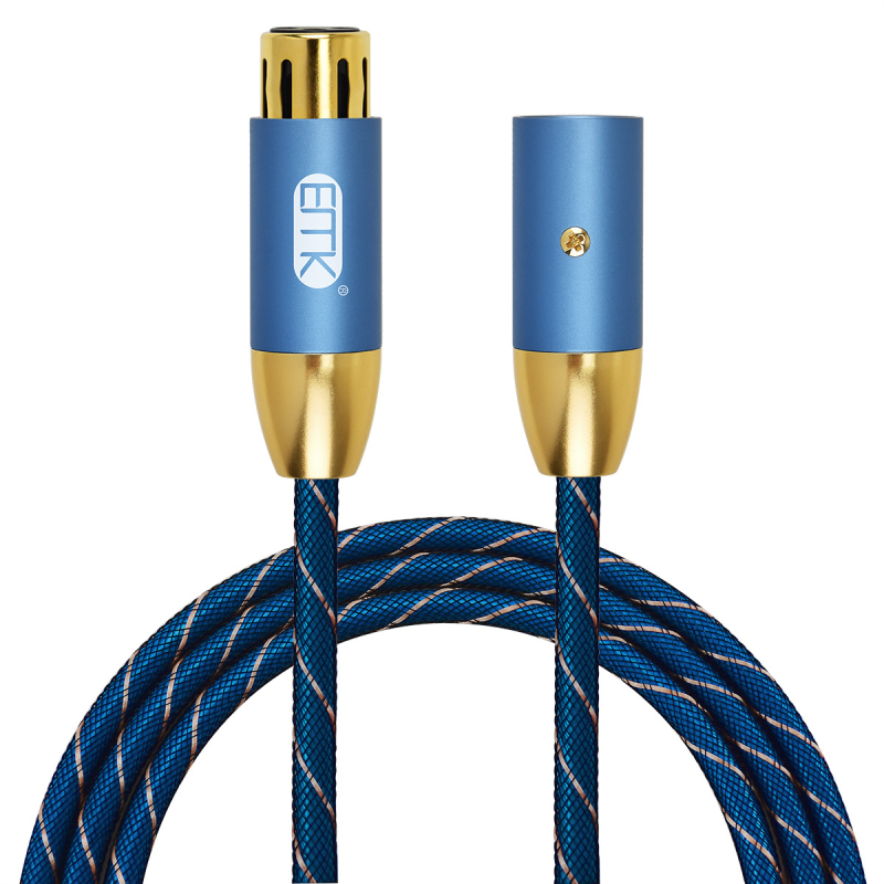 EMK XLR audio kábel, samec–samica, pozlátené prevedenie, jadro: cínovaný meďový vodič, vodič: meď bez kyslíka, vhodné pre mikrofón, mixážny pult a pódiové zariadenia, model Cannon Blue-KNL