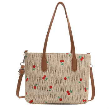 Geantă de femei tip găleată, împletită — închidere cu fermoar, căptușeală moale poliester-pamuc, formă găleată, buzunar interior cu fermoar