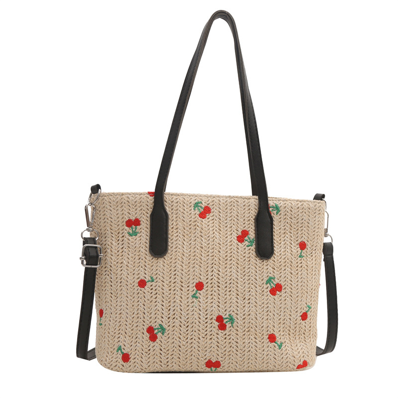 Geantă de femei tip găleată, împletită — închidere cu fermoar, căptușeală moale poliester-pamuc, formă găleată, buzunar interior cu fermoar