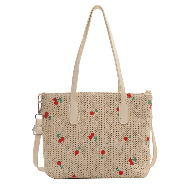 Geantă de femei tip găleată, împletită — închidere cu fermoar, căptușeală moale poliester-pamuc, formă găleată, buzunar interior cu fermoar