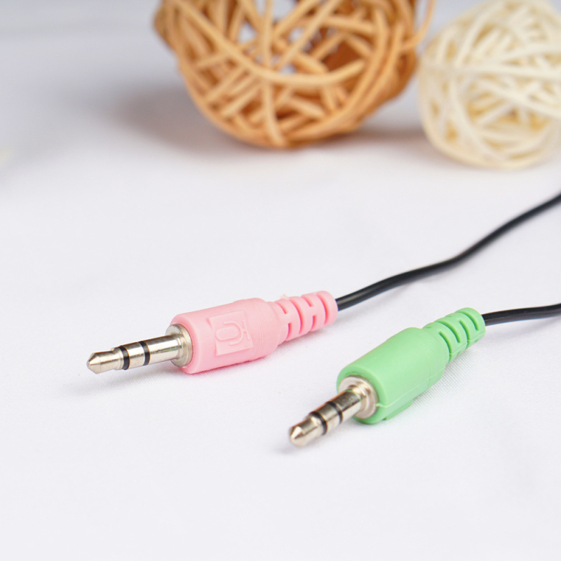 3,5 mm audio splitter kabel, 1× muški na 2× ženski, adapter za mikrofon/slušalice za računalo