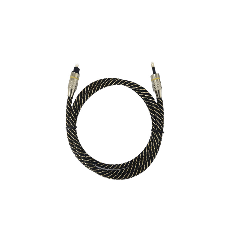 Toslink digitalni optički audio kabel, konektori kvadratni na okrugle, pozlaćeni, pleteni kabel, 3 m