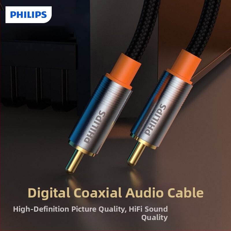 Philips SPDIF koaksijalni audio kabel, 5.1 kanala, kompatibilan s PC, srebro prevučeno bakreno jezgro, model SWR2123H/93
