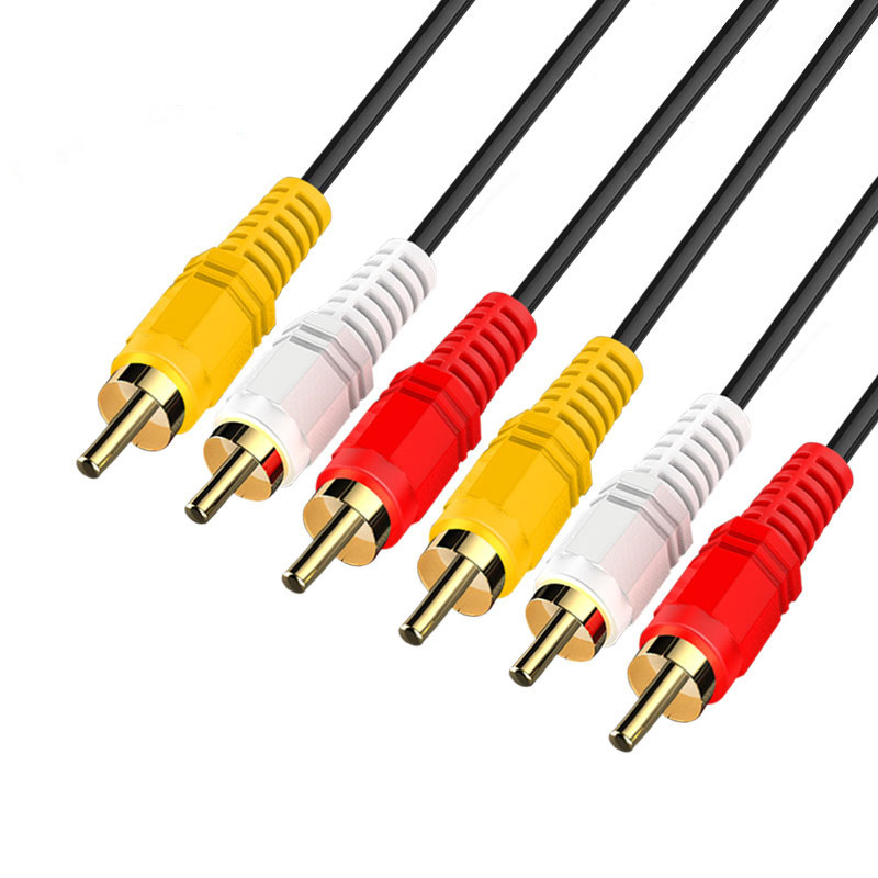 HD AV kábel, 3RCA -> 3RCA, aranyozott csatlakozók, acél vezetőmag, CCS tanúsítvány