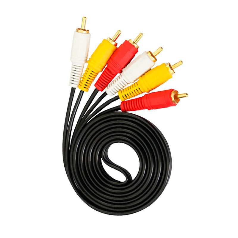 HD AV kábel, 3RCA -> 3RCA, aranyozott csatlakozók, acél vezetőmag, CCS tanúsítvány