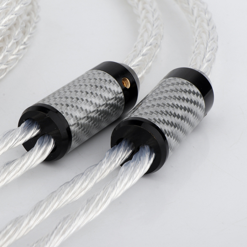 Preffair Horn Line cablu pentru amplificator, nucleu din cupru OCC, placare cu rodiu, mufe banane, pereche