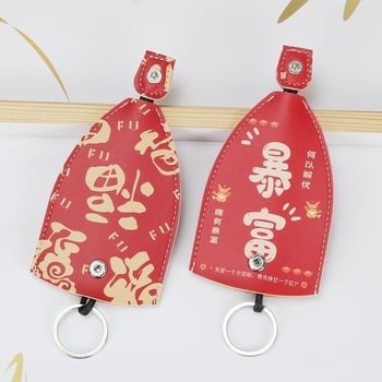 Kulcstartó táska PU anyagból, szöveg mintázat, uniszex, 2025 tavaszi kiadás