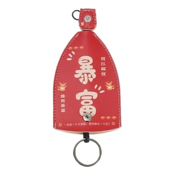 Kulcstartó táska PU anyagból, szöveg mintázat, uniszex, 2025 tavaszi kiadás