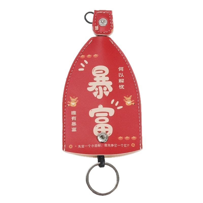 Kulcstartó táska PU anyagból, szöveg mintázat, uniszex, 2025 tavaszi kiadás