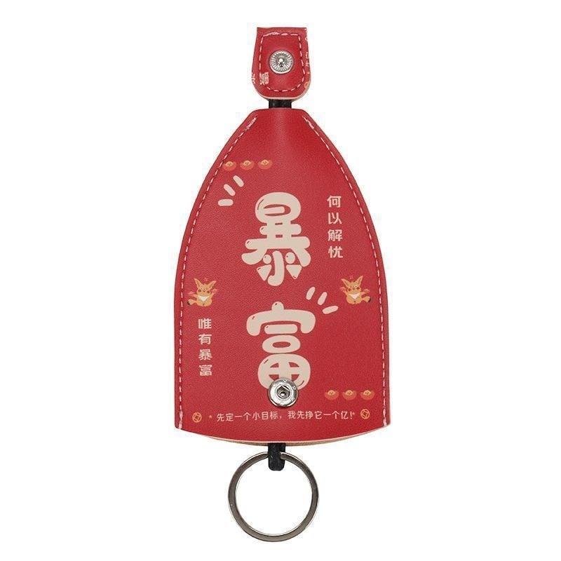 Kulcstartó táska PU anyagból, szöveg mintázat, uniszex, 2025 tavaszi kiadás