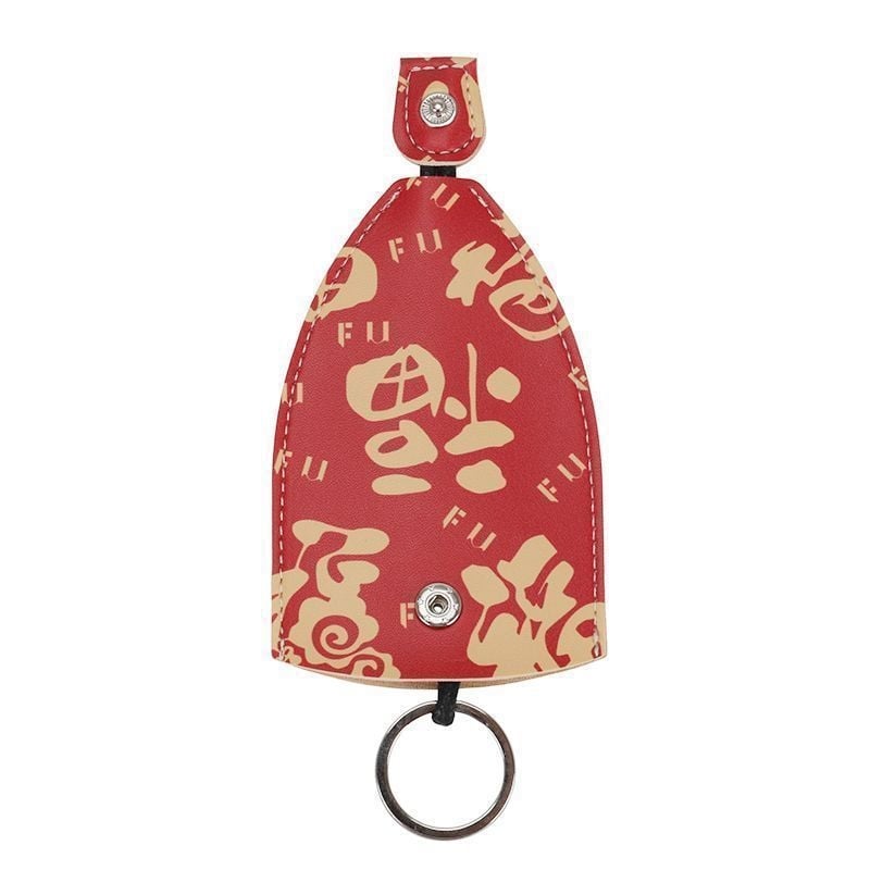 Kulcstartó táska PU anyagból, szöveg mintázat, uniszex, 2025 tavaszi kiadás