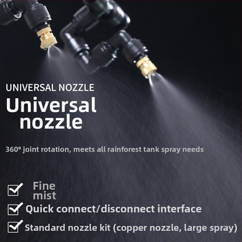 Inteligentný Wi‑Fi systém mikrorozprašovania pre terárium korytnačiek, 800–850 ml objem, ovládanie cez app, presná meďová tryska