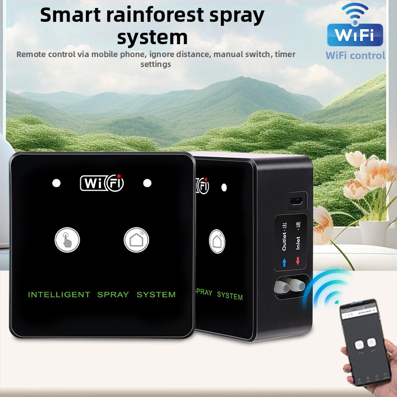 Inteligentný Wi‑Fi systém mikrorozprašovania pre terárium korytnačiek, 800–850 ml objem, ovládanie cez app, presná meďová tryska
