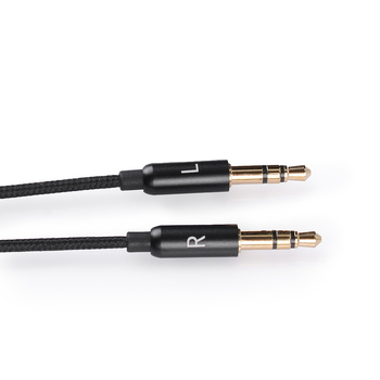 Cablu audio Koceta, 3,5 mm la 2×3,5 mm, cablu din nylon împletit, nucleu din cupru pur, conductoare din cupru fără oxigen, control de volum microfon