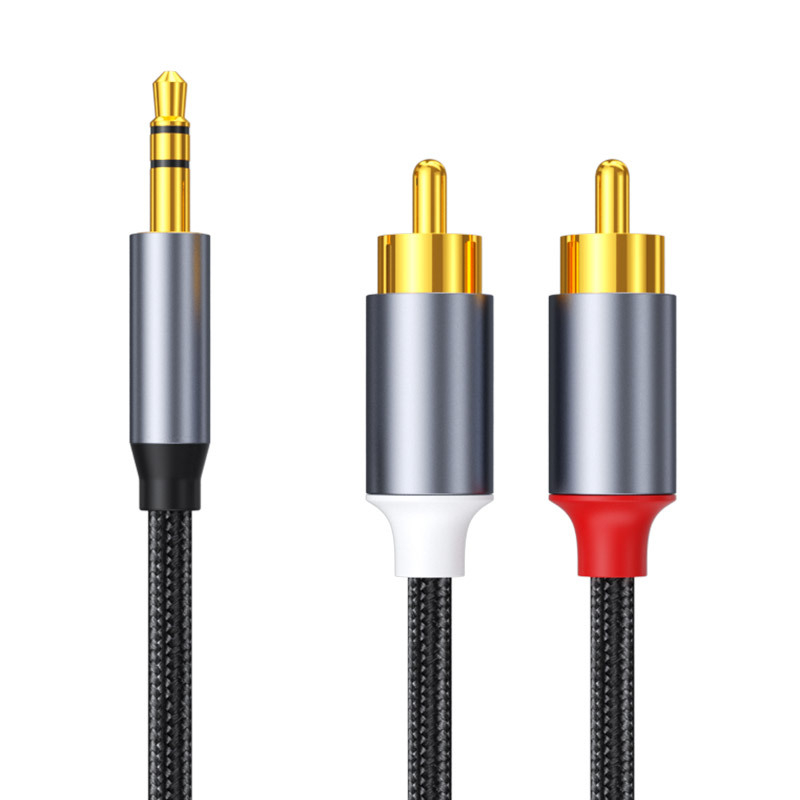 Jiawan RC1 RCA аудио кабел, златно покритие на медния проводник, голи медни жици, 3,5 мм към RCA стерео щепсел