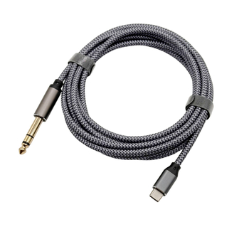 Pozlaćeni Type-C na 6,35/6,5 mm TRS audio kabel, trožilni, dvokanalni, za pojačala, zvučnike i mikser