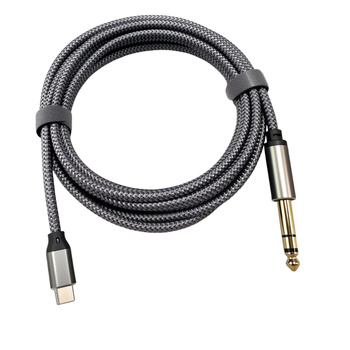 Pozlaćeni Type-C na 6,35/6,5 mm TRS audio kabel, trožilni, dvokanalni, za pojačala, zvučnike i mikser