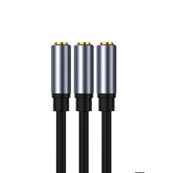 3,5 mm-es női–női audio osztó kábel, 1–2 női adapter, aranyozott réz mag