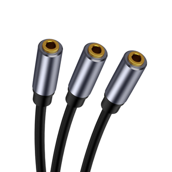 3,5 mm-es női–női audio osztó kábel, 1–2 női adapter, aranyozott réz mag