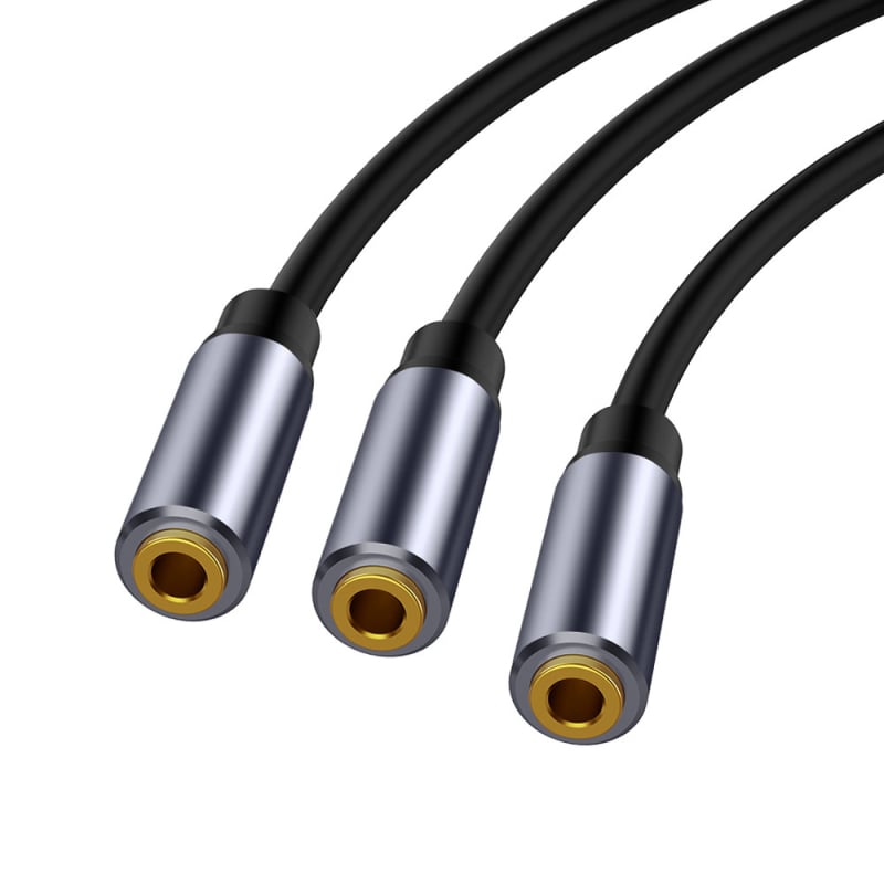 3,5 mm-es női–női audio osztó kábel, 1–2 női adapter, aranyozott réz mag