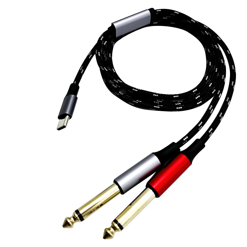 Zlatno-pozlaćeni audio kabel: 1→2 TC, dvostruke 6,35 mm muški, 2 pola
