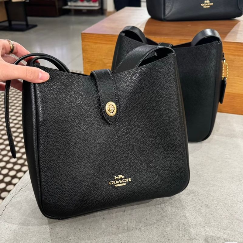 Bucket чанта, естествена кожа, вертикална квадратна форма, джоб за мобилен телефон, пролет 2025 издание