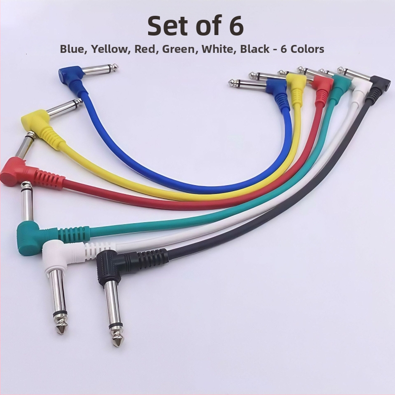 Kytarový nástrojový kábel s ohybom, 90° konektor, jadro z čistého meďového vodiča, vodič bez oxidu meďného, niklované konektory, model 07-01