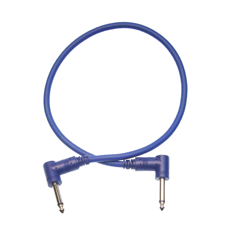 Kytarový nástrojový kábel s ohybom, 90° konektor, jadro z čistého meďového vodiča, vodič bez oxidu meďného, niklované konektory, model 07-01