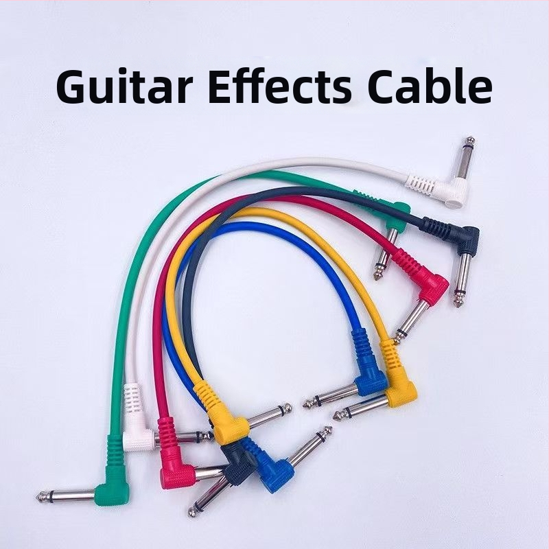 Kytarový nástrojový kábel s ohybom, 90° konektor, jadro z čistého meďového vodiča, vodič bez oxidu meďného, niklované konektory, model 07-01