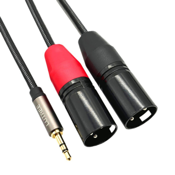 3,5 mm-es audió kábel dupla XLR férfi csatlakozóval, aranyozott, tin-öntött réz mag, oxigéntől mentes vezetők