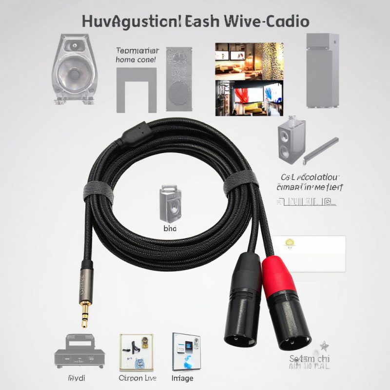 3,5 mm-es audió kábel dupla XLR férfi csatlakozóval, aranyozott, tin-öntött réz mag, oxigéntől mentes vezetők