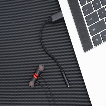 USB na 3,5 mm audio kábel pre PC, pletený adaptér kábel, niklované konektory, čisté meďové jadro