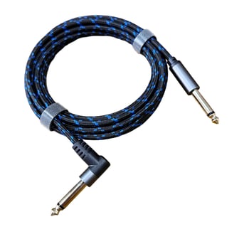 6,5 mm-es audió kábel, 2-vezetékes, férfi–férfi csatlakozó, réz mag, hegesztett, RoHS, gitárhoz, erősítőhöz, keverőhöz, digitális billentyűhöz