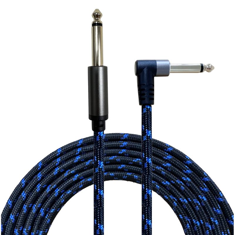 6,5 mm-es audió kábel, 2-vezetékes, férfi–férfi csatlakozó, réz mag, hegesztett, RoHS, gitárhoz, erősítőhöz, keverőhöz, digitális billentyűhöz