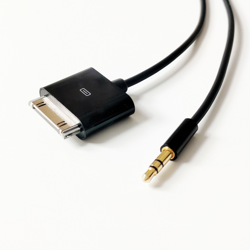 Cabl audio auto 3,5 mm la 30-pin pentru IPOD; contacte placate cu aur; miez din cupru; compatibil IPOD; conform ROHS