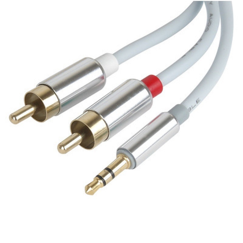 Audio kabel 3.5mm na 2RCA, jezgra od čistog bakra, OFC bakar, ROHS, model 7767