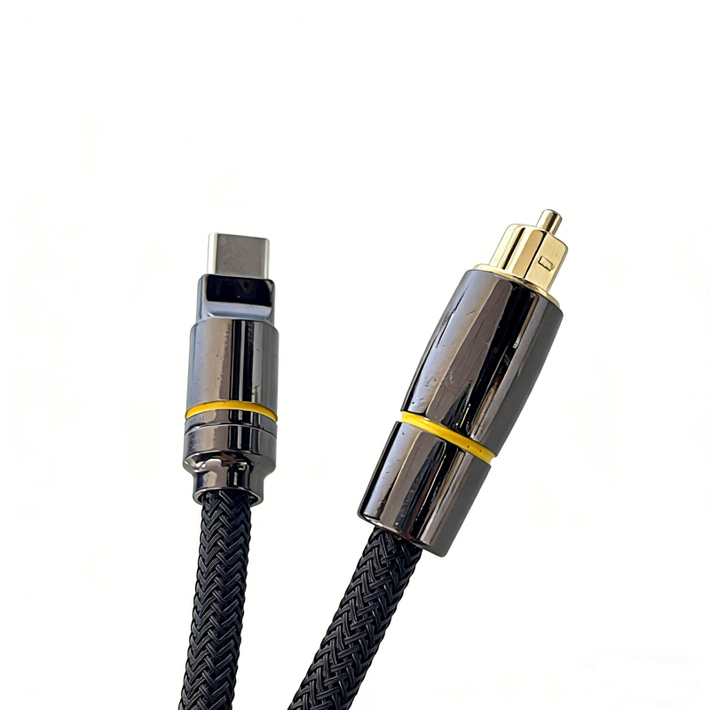 Type-C na 5.1 kanalni optički audio kabel s kvadratnim priključkom, zlatno, PET jezgra, Rohs potvrda