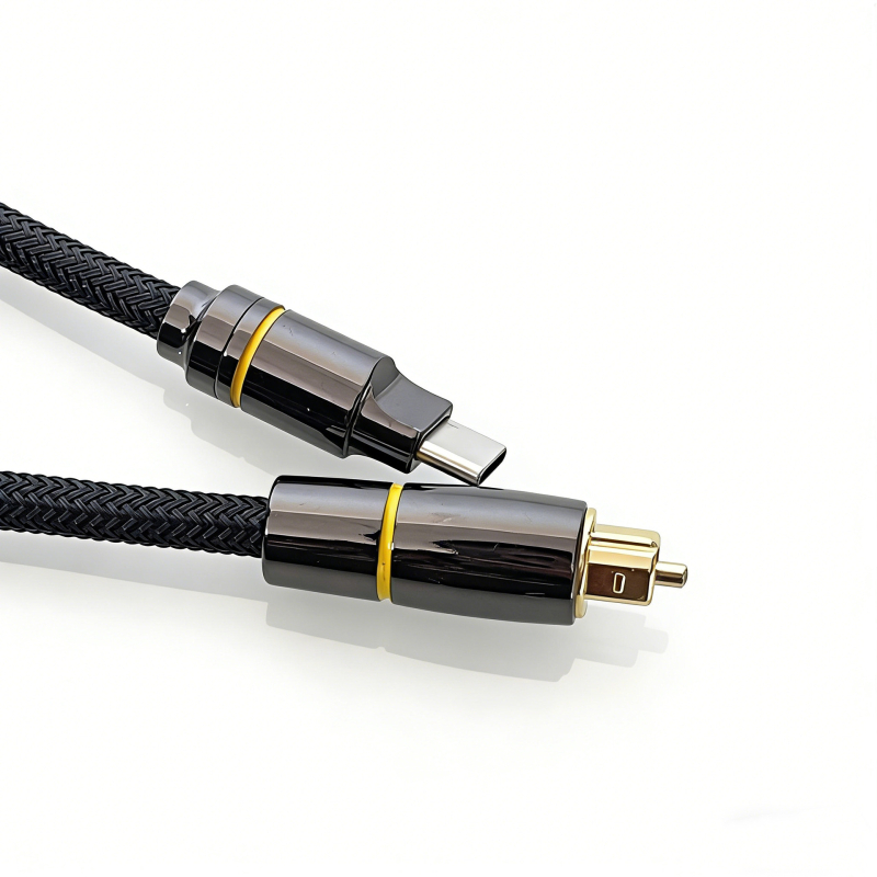 Type-C na 5.1 kanalni optički audio kabel s kvadratnim priključkom, zlatno, PET jezgra, Rohs potvrda