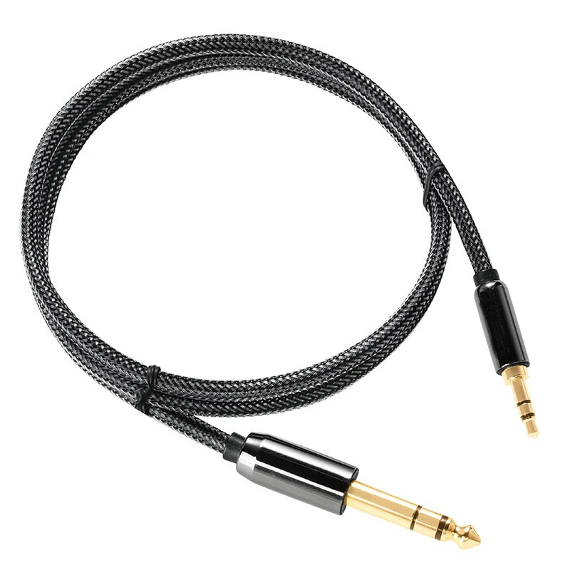 Cablu audio 3,5 mm către 6,35 mm, adaptor pentru dispozitive digitale, placat cu aur, certificat RoHS