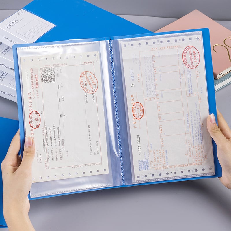 Многостранична папка за фактури по ДДС с персонализирано лого, пластмасова, модели F60/F61