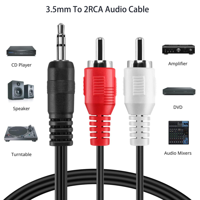 Tl-av256 AV kábel 3,5 mm stereo na 2 RCA, niklované konektory, Rohs certifikovaný