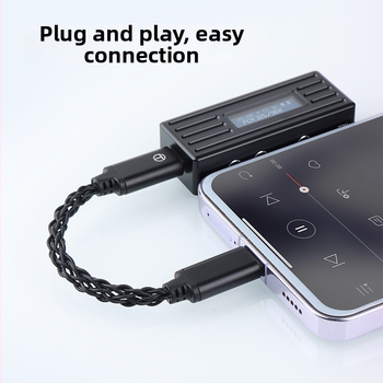 TRN TO Cablu audio Type-C la Type-C pentru dispozitive digitale, miez din cupru placat cu argint, finisaj placat cu argint