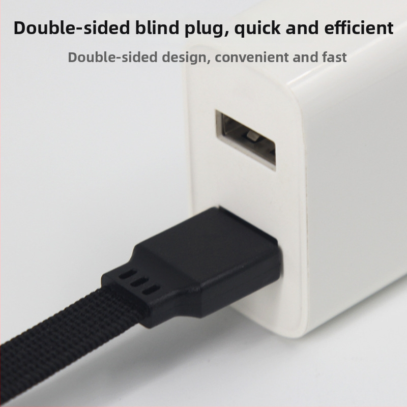 Divpusējs USB barošanas kabelis ar neilona pletņu vējumu, apkures apģērbam un fizioterapeitiskiem aparātiem (OEM, 2023)