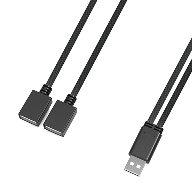 USB pagarinājuma kabelis 1 uz 2, USB 2.0, datu pārraide un barošana, vīriešu-sieviešu savienojums, modelis C22