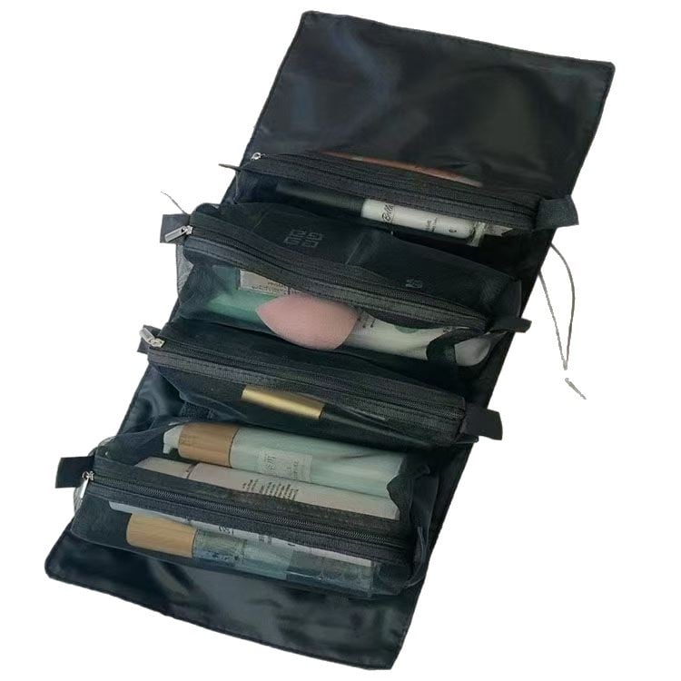 Roll-up torbica za kozmetiku s dijeljenim unutarnjim prostorom, velika kapaciteta, prijenosna, od najlona