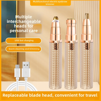 Elektrinis daugiafunkcinis plaukų kirpimo prietaisas antakiams, nosiai ir kūnui; ABS korpusas; USB maitinimas; nuimama pjovimo galvutė lengvam valymui; svoris 64 g.