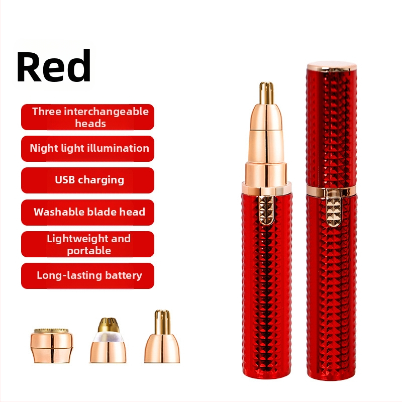Elektrinis daugiafunkcinis plaukų kirpimo prietaisas antakiams, nosiai ir kūnui; ABS korpusas; USB maitinimas; nuimama pjovimo galvutė lengvam valymui; svoris 64 g.